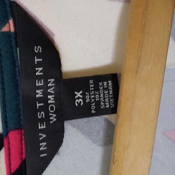 NWT INVESTMENTS WOMAN BLACK AND MULTICOLOR HOUNDSTOOTH BLOUSE SZ 3X - Picture 3 of 15